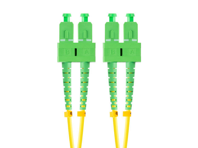 Lanberg, Patchcord światłowodowy SM SC/APC-SC/APC Duplex 3.0 mm LSZH G657A1 1m, żółty-Zdjęcie-0