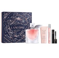 Lancome, La Vie Est Belle zestaw woda perfumowana spray 100ml + woda perfumowana spray 10ml + balsam do ciała 50ml + mini tusz do rzęs 2ml