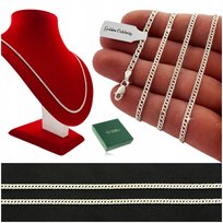 ŁAŃCUSZEK SREBRNY DAMSKI ROMBO 50cm/3mm ŁAŃCUSZEK RAMBO SREBRO 925 +