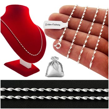 ŁAŃCUSZEK SREBRNY PRÓBA 925 45 cm WŁOSKI LŚNIĄCY NASZYJNIK DLA DZIEWCZYNKI - Golden Celebrity