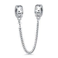 Łańcuszek Zabezpieczający Charms Separator Srebro 925 Serce Sfera Damska