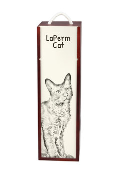 Laperm - pudełko na wino z kotem, pudełko na alkohol z grafiką, personalizowane pudełko na prezent marki Art-Dog - Art-Dog