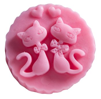 LaQ, Happy Soaps, naturalne mydło glicerynowe Dwa Kotki w Medalionie, 60 g - LaQ