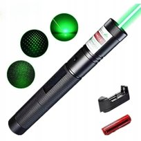 Laser Mocny Zielony +Ładowarka +Bateria +Kluczyki Zasięg Do 10Km