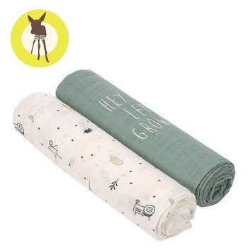 Lassig Bambusowy Otulacz-Kocyk 120x120cm Zestaw 2 szt. Garden Explorer Traktor - Lassig