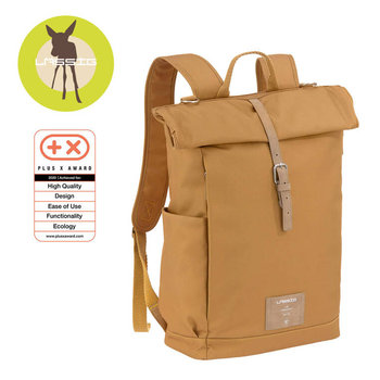 Lassig,  Green Label Plecak dla mam z akcesoriami Rolltop Backpack curry - Lassig