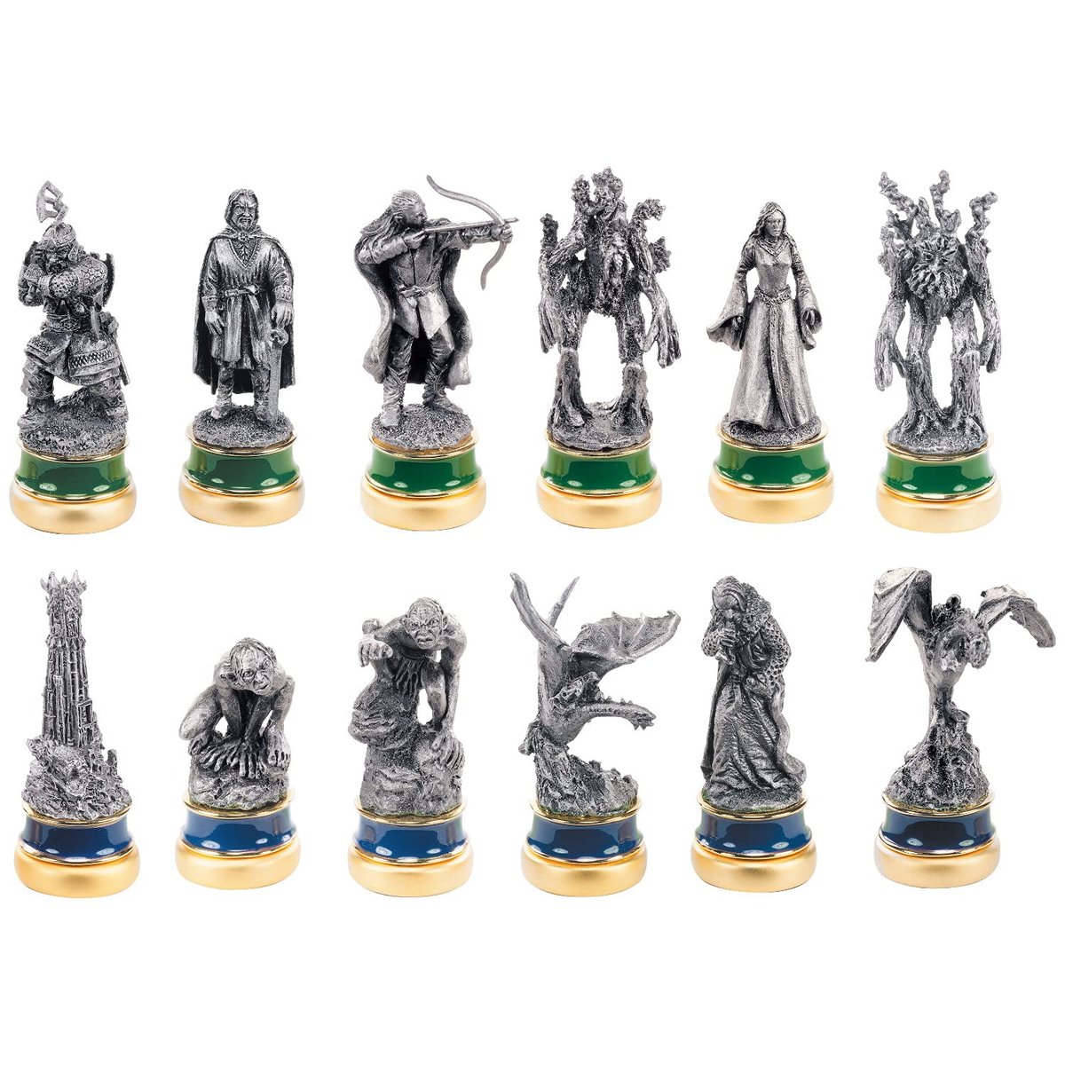 The Noble Collection Last level- Lord of The Rings Two Towers Chess Pieces (6+6) szachy awatarskie, wielokolorowe (NOB2172)