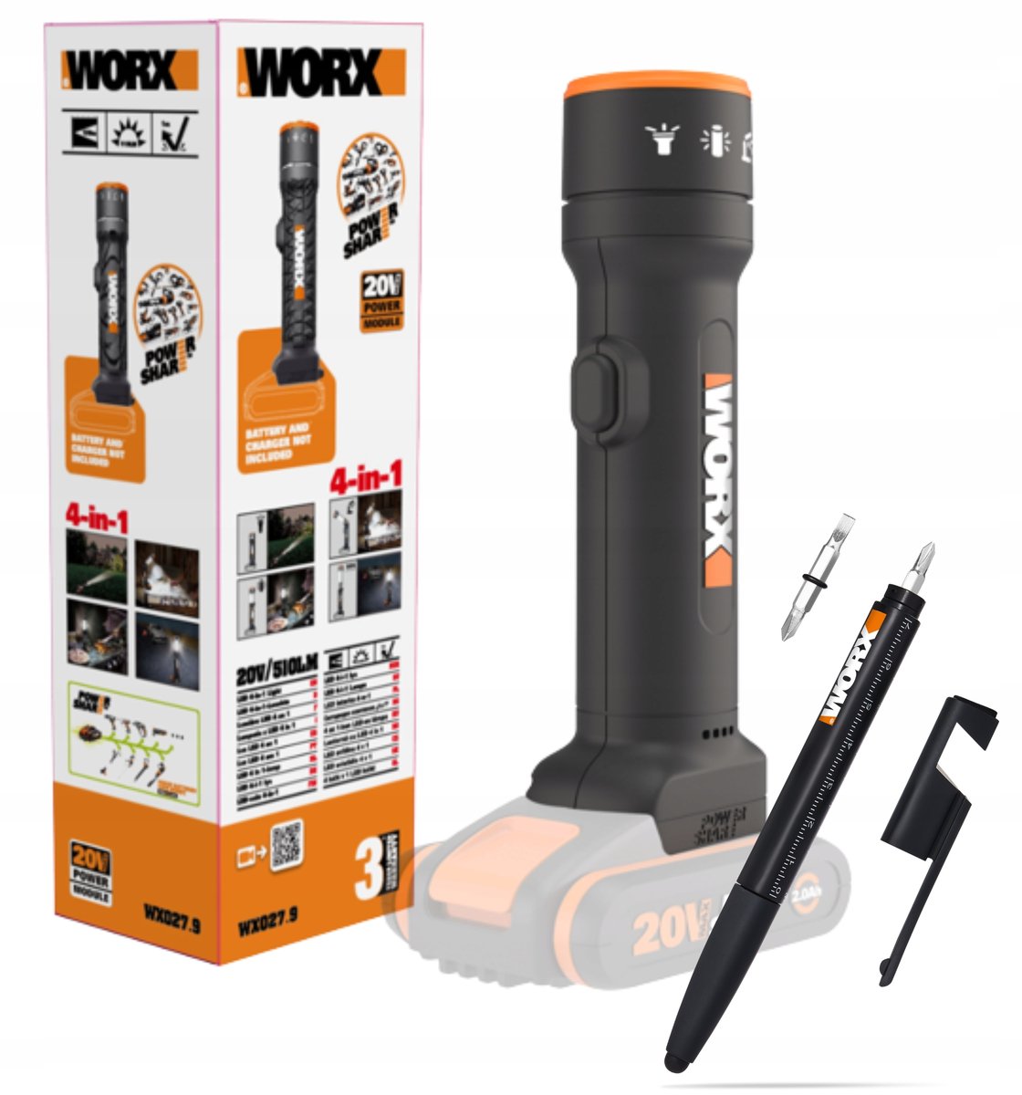 Battery pack Li-ion 20V / 8,0Ah. WORX WA3648, Worx