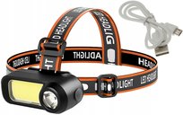 Latarka Czołowa 2 źródła LED T6 CREE i COB 18650