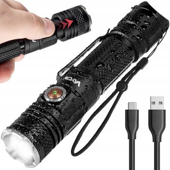 Latarka Led Taktyczna Akumulatorowa Baton Zoom Usb-C Xhp50 1200Lm Pro Vayox - VAYOX