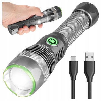 LATARKA LED TAKTYCZNA ZOOM AKUMULATOROWA USB-C IPX7 3000lm LAMPA PRO VAYOX - VAYOX