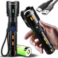 Latarka taktyczna akumulatorowa ręczna LED ZOOM Ondra Lantor