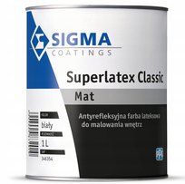 Lateksowa Farba do Ścian i Sufitów Sigma Superlatex Classic mat 1L Biała