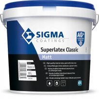 Lateksowa Farba do Ścian i Sufitów Sigma Superlatex Classic mat 5L Biała