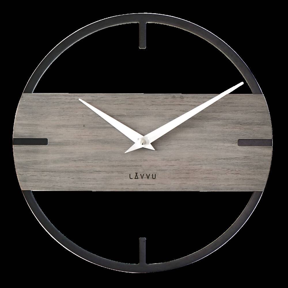 Фото - Настінний годинник LOFT LAVVU Stylowy drewniany zegar  o industrialnym wyglądzie ⌀35cm 