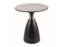 Ława GEMINI 50x50 biały marmur/czarny mat