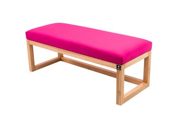 Ławka na buty LPG-2 190cm EMRAWOOD drewno lite kolor naturalny siedzisko gładkie kolor różowy - Emra Wood Design