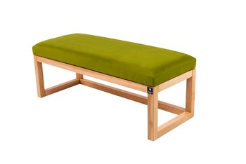 Ławka na buty LPG-2 95cm EMRAWOOD drewno lite kolor naturalny siedzisko gładkie kolor zielony - Emra Wood Design