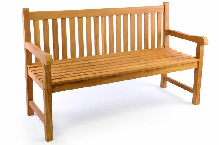 Ławka ogrodowa 3 - osobowa, drewniana, brązowa, 150x60 cm