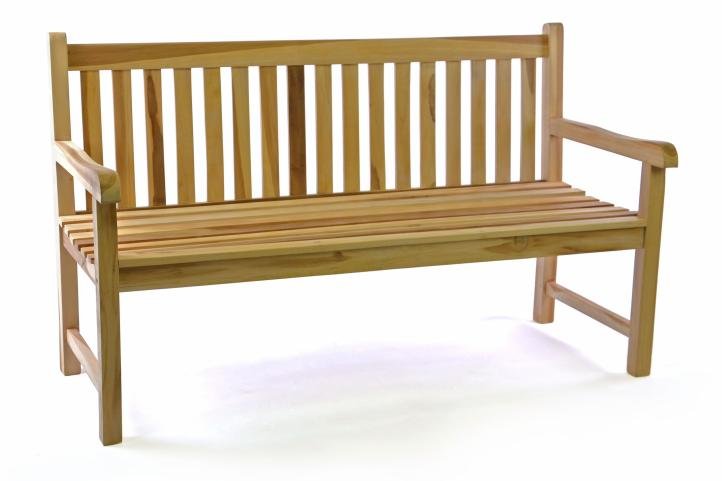 Ławka ogrodowa 3 - osobowa, drewniana, brązowa, 150x60 cm