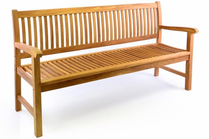 Ławka ogrodowa 3 - osobowa, drewniana, brązowa, 180x60 cm