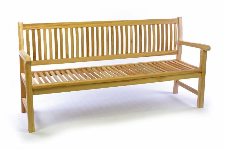 Ławka ogrodowa, drewniana, 3 - osobowa, brązowa, 180x60 cm