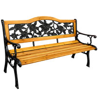 Ławka Ogrodowa Drewniana Metalowa Ławeczka Parkowa z oparciem