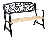 Ławka Ogrodowa Parkowa Żeliwna Metalowa Drewniana Do Ogrodu 120 Cm Tito