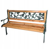 ŁAWKA OGRODOWA TARAS PATIO DREWNIANA ŻELIWNA PARKOWA LO1000-2