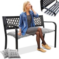 Ławka ogrodowa z poduszkami metalowa Heckermann HM-125