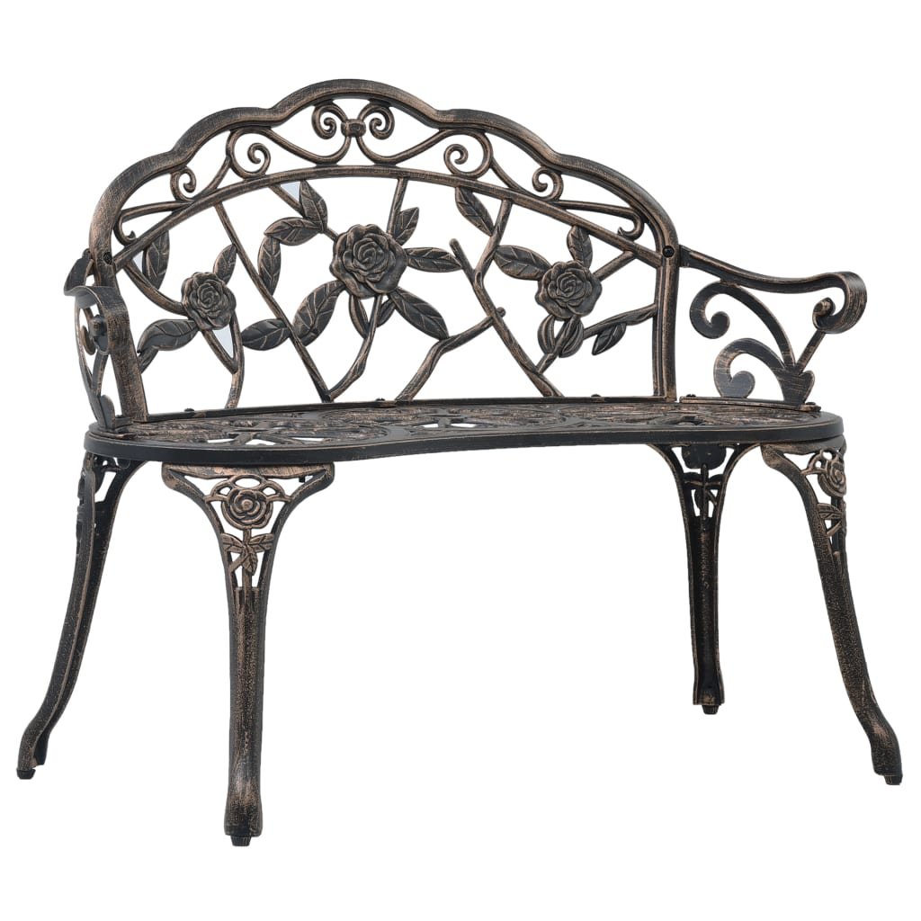 Ławka ogrodowa ze stopu aluminium, VidaXL, brązowy, 54x100x80cm