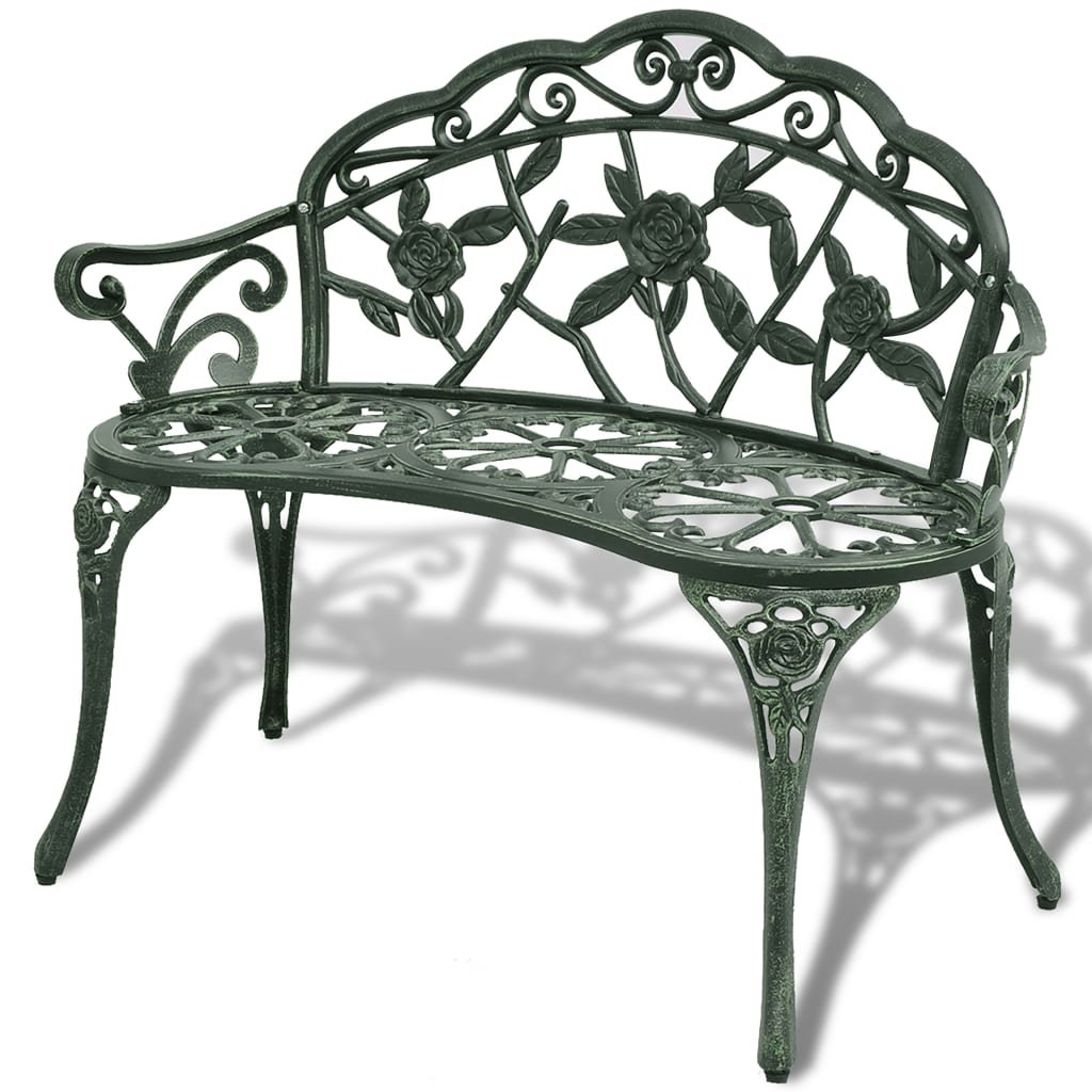Ławka ogrodowa ze stopu aluminium, VidaXL, zielona, 54x100x80cm
