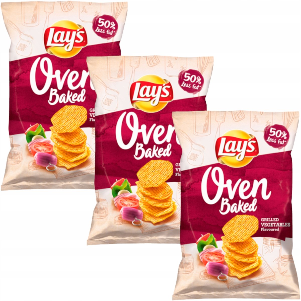 Lay's, Lays Oven Baked Chipsy warzywne 3x120 g Lay's Sklep