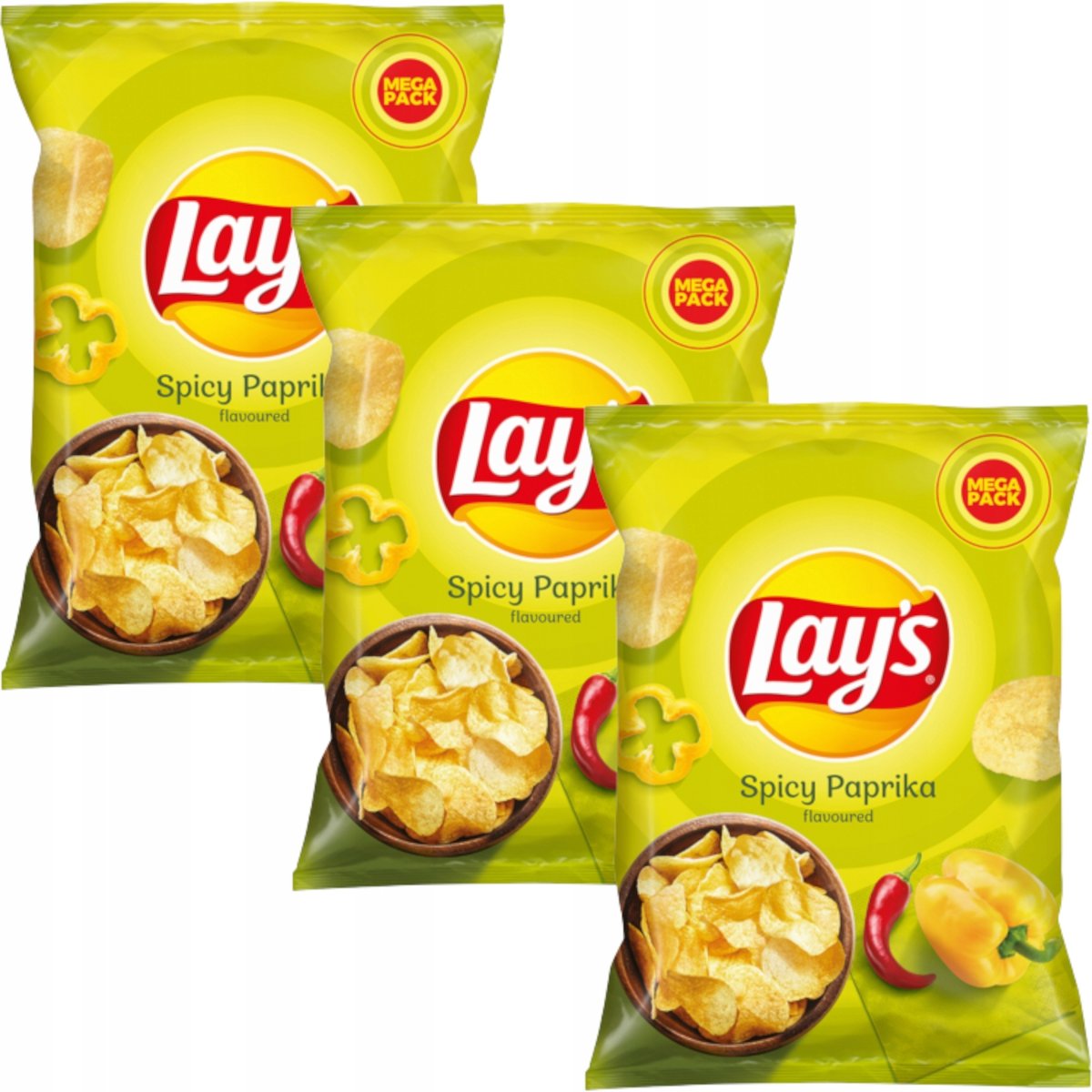 Lay's, Lays Spicy Paprika Chipsy ostre 3x 210 g Lay's Sklep