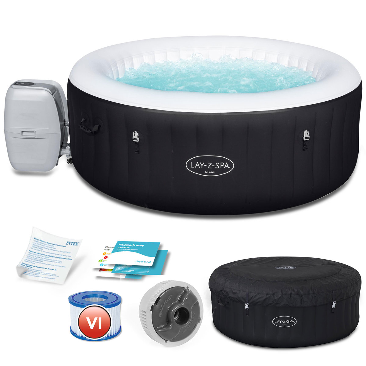 Lay-Z-Spa, ogrodowe SPA, basen z hydromasażem Miami, 4-osobowy, 180 x 66 cm, 60001