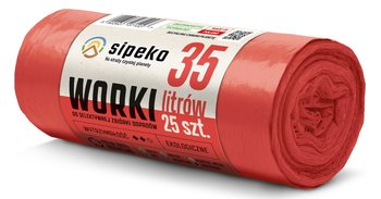 LDPE Worki na śmieci SIPEKO 35L 25szt. CZERWONE - Sipeko