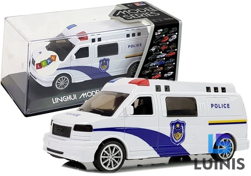 Фото - Машинка Lean Toys, auto ambulans z naciągiem ze światłami i dźwiękiem