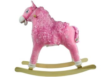 Lean Toys, koń na biegunach różowy z lokami, 74 cm - Lean Toys