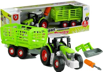 Lean Toys, pojazd Rozkręcany traktor, zestaw - Lean Toys