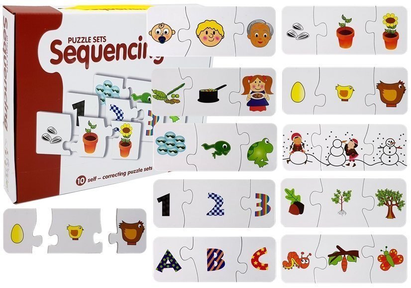 Puzzle Edukacyjne Układanka Nauka 10 Połączeń, 30 el., gra edukacyjna,Lean Toys
