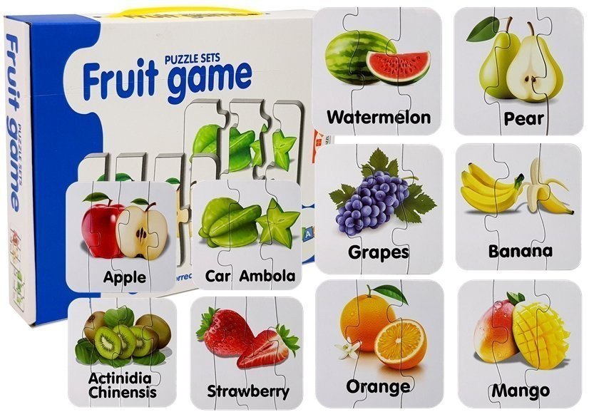 Puzzle Edukacyjne Układanka Owoce 10 Połączeń, 30 el., gra edukacyjna,Lean Toys