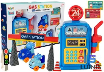 Lean Toys, stacja benzynowa z autkami, światłami, dźwiękiem - Lean Toys