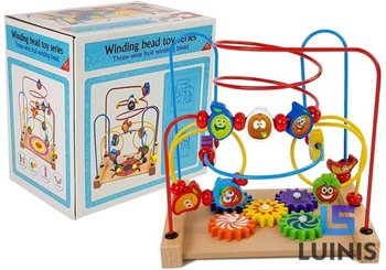Lean Toys, zabawka edukacyjna Labirynt z koralikami Owoce - Lean Toys