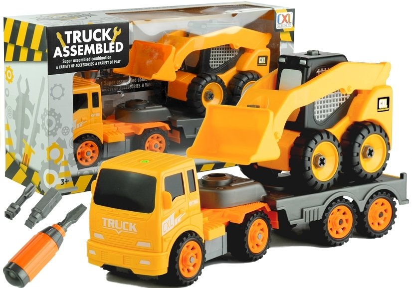Lean Toys, zestaw pojazdów budowlanych do rozkręcania z narzędziami