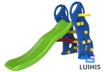 Lean Toys, zjeżdżalnia plastikowa z drabinką niebieska, 140 cm - Lean Toys