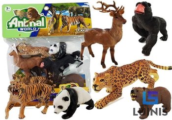 Lean Toys, zwierzęta gumowe w worku, tygrys puma goryl - Lean Toys