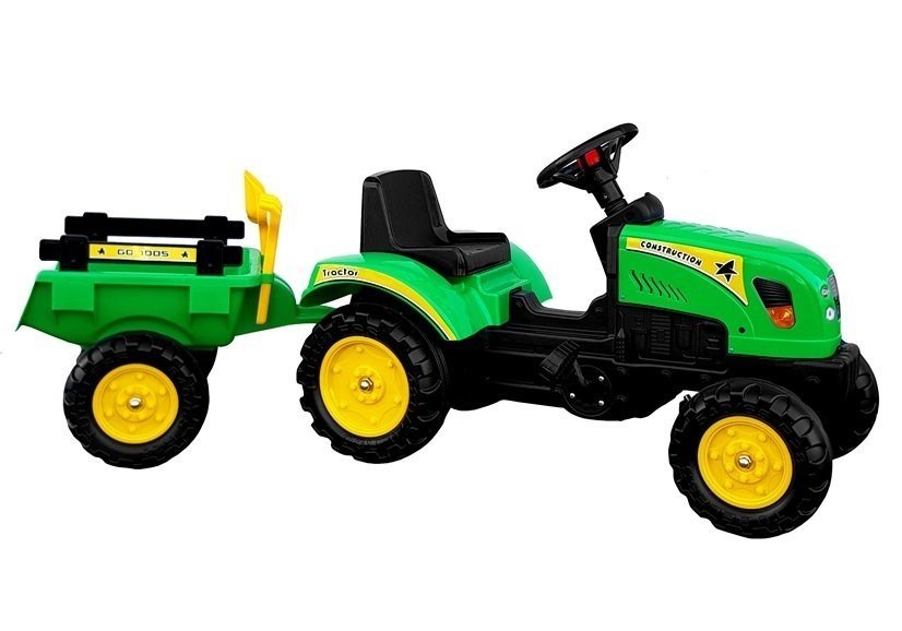 LEANToys, pojazd na pedały Traktor Branson z Przyczepą