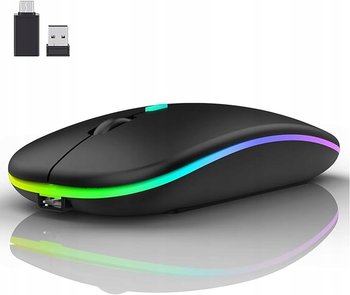 LEAPEST czarna myszka bezprzewodowa RGB 2,4G + Bluetooth cicha do MacBooka - Inny producent