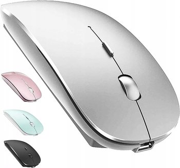 LEAPEST srebrna myszka bezprzewodowa 2,4G + Bluetooth, cicha, do MacBooka - Inny producent