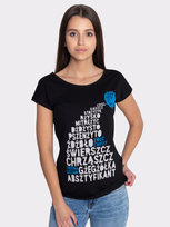 LEARN POLISH! IT'S EASY! / koszulka damska / czarna Nadwyraz.com